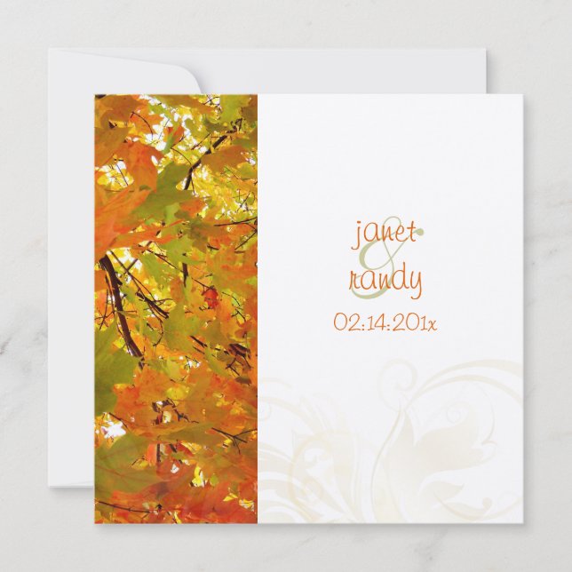 Einladungen zur Hochzeit im Herbst (Vorderseite)