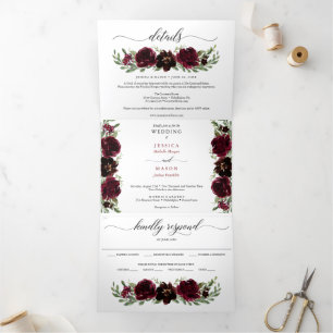 Einladungen zur Hochzeit im Herbst Burgundy Pumpki
