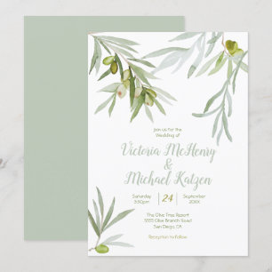 Einladungen zur Hochzeit in der italienischen Oliv