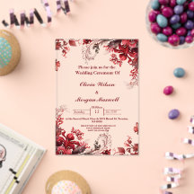 Einladungen zur Hochzeit in Rosa und Rot