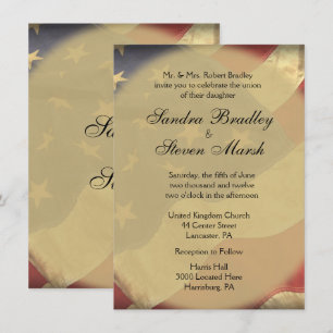 Einladungen zur Hochzeit von amerikanischen Fahnen