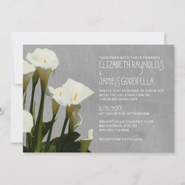 Einladungen zur Hochzeit von Calla Lily (Vorderseite)