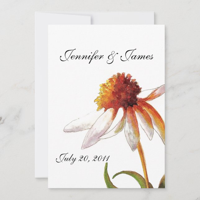 Einladungen zur Hochzeit von Daisy Schwarz-weiß (Vorderseite)