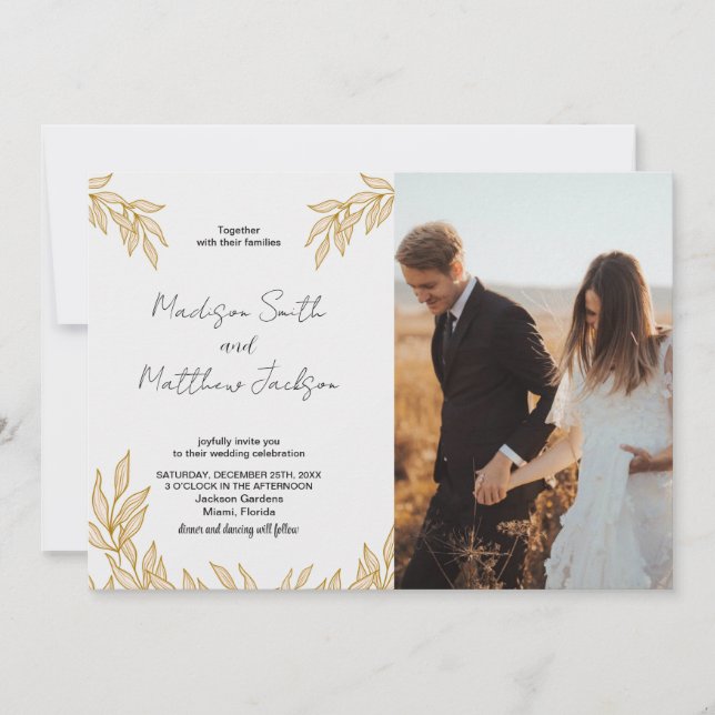 Einladungen zur Hochzeit von Frauen mit Foto (Vorderseite)