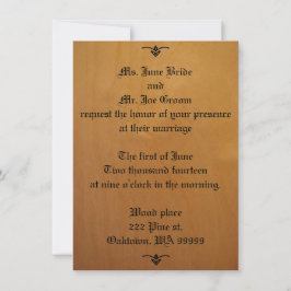Einladungen zur Hochzeit von Holz