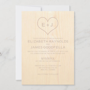 Einladungen zur Hochzeit von Holzkörnern