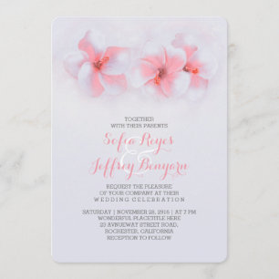 Einladungen zur Hochzeit von Korallen Hibiskus Blu