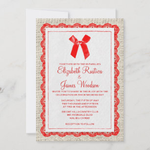 Einladungen zur Hochzeit von Red Country Burlap