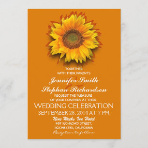 Einladungen zur Hochzeit von Sonnenblumen und Gelb
