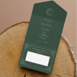 Einladungen zur Hochzeit von Stardust Monogram