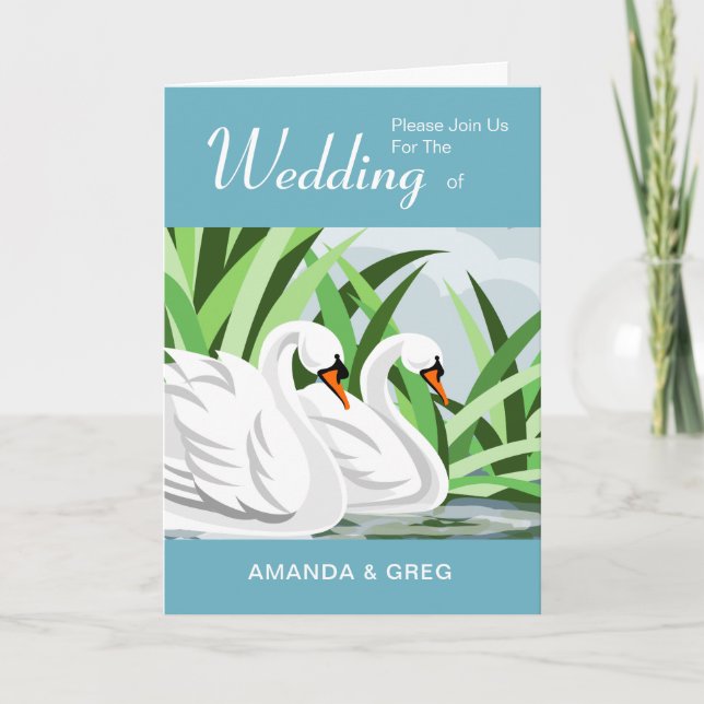 Einladungen zur Hochzeit von White Swan (Vorderseite)