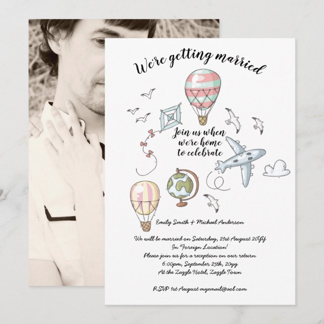 Einladungen zur Hochzeitsempfehlung - nach der Elo (Vorne/Hinten)