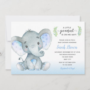 Einladungen zur Kinderdusche (Elephant Polka Dot)