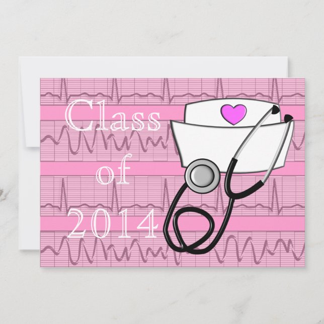 Einladungen zur Krankenpflege EKG-Papier (Vorderseite)
