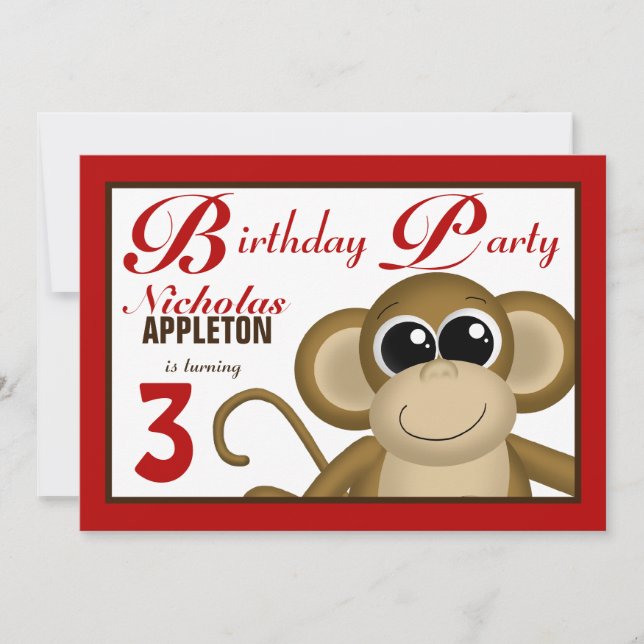 Einladungen zur niedlichen Roten Geburtstagspartei (Vorderseite)