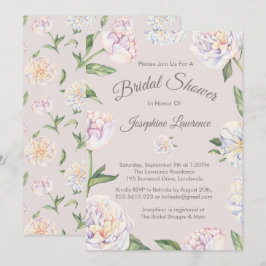 Einladungen zur Peony Floral Mauve Bridal Dusche