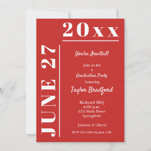 Einladungen zur Red and White Graduation Party