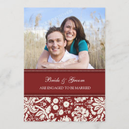 Einladungen zur Red Damask Foto Engagement Party