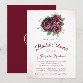 Einladungen zur Rose Burgund Bloral Bridal
