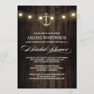 Einladungen zur rustikalen Nautical Anchor Bridal 