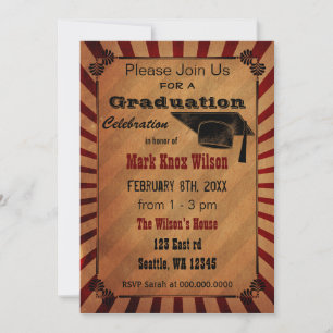 Einladungen zur rustikalen Vintag Graduation Party