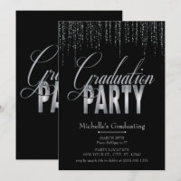 Einladungen zur Silver and Black Graduation Party