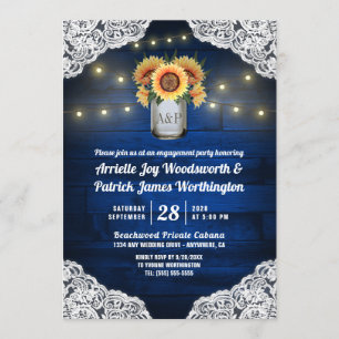 Einladungen zur Sunflower Mason Jar Engagement Par