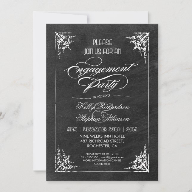 Einladungen zur Vintagen Chalkboard-Gruppe (Vorderseite)