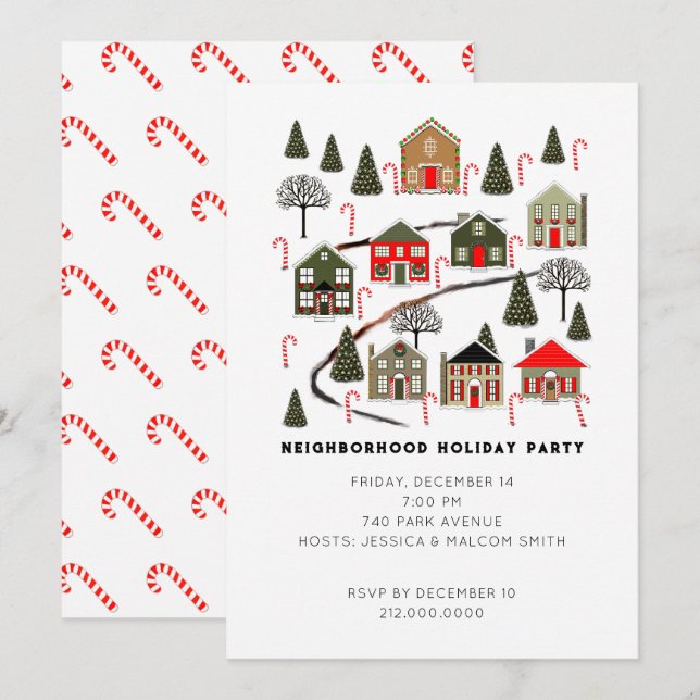 Einladungen zur Weihnachtsfeier (Vorne/Hinten)