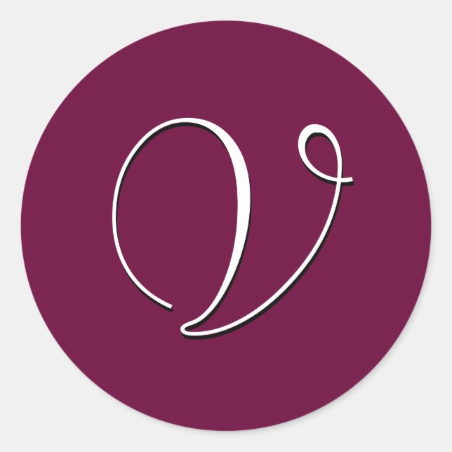 Einladungs-Aufkleber für Monogramm individuell anp Runder Aufkleber (Vorderseite)