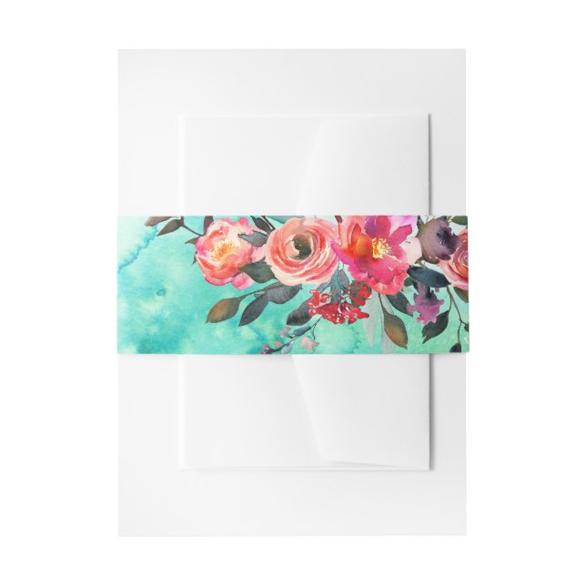 EINLADUNGS BANDEROLE | Blumenfrühlings-Hochzeit (Vorderseite Beispiel)