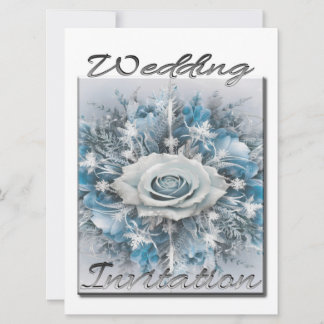 Einladungs-Bouquet für Hochzeiten in Blau und Weiß Einladung