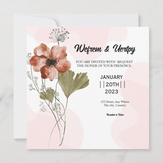 Einladungs-Card-Design für den Winter Wedding Squa Einladung (Vorderseite)
