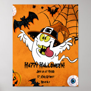 Einladungs-Geist für Halloween-Party individuell a Poster