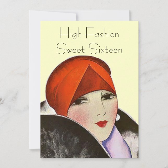 Einladungs-hohe Mode-16. Geburtstag-Party-Thema Einladung (Vorderseite)