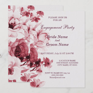 Einladungs-Karte der rosa floralen Gruppe Einladung