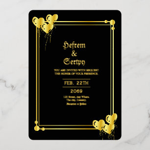 Einladungs-Karte für Hochzeiten Gold Luxury Gold F Folieneinladung