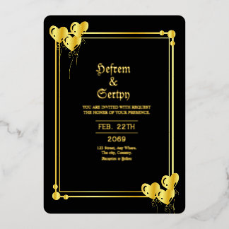 Einladungs-Karte für Hochzeiten Gold Luxury Gold F Folieneinladung