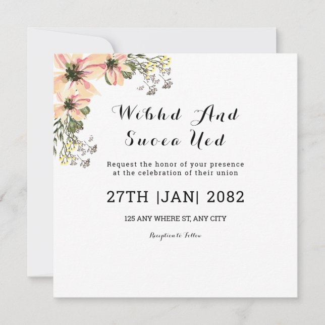 Einladungs-Kartendesign für das Hochzeitsplatz Einladung (Vorderseite)