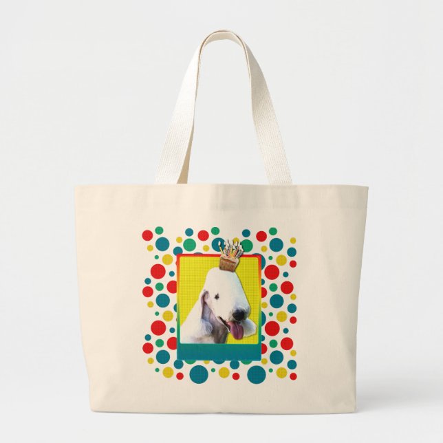 Einladungs-kleiner Kuchen - Bedlington Terrier Jumbo Stoffbeutel (Vorne)