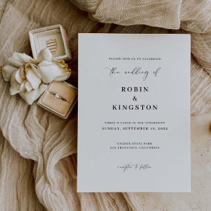Einladungs-Minimal-Script-Karte für Hochzeiten R10 Einladung