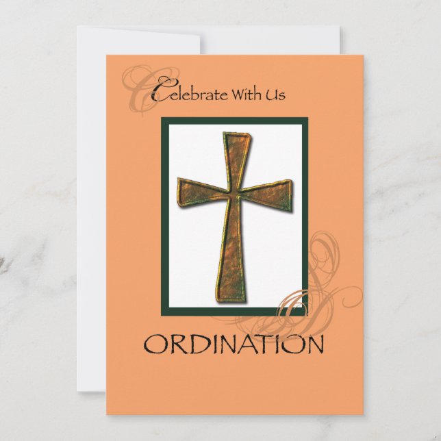 Einladungs-Ordination Metallic Cross Einladung (Vorderseite)