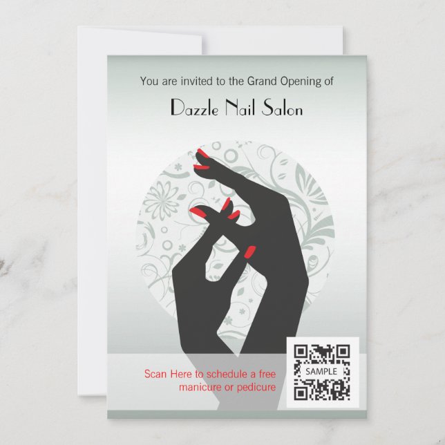 Einladungs-Schablonen-Nagel-Salon Einladung (Vorderseite)