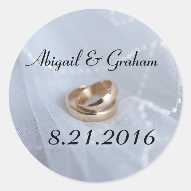 Einladungs-Siegel für Hochzeiten Runder Aufkleber (Vorderseite)