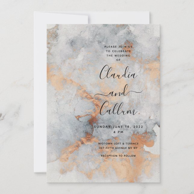 Einladungs-Suite für Hochzeiten von KupferQuark Einladung (Vorderseite)