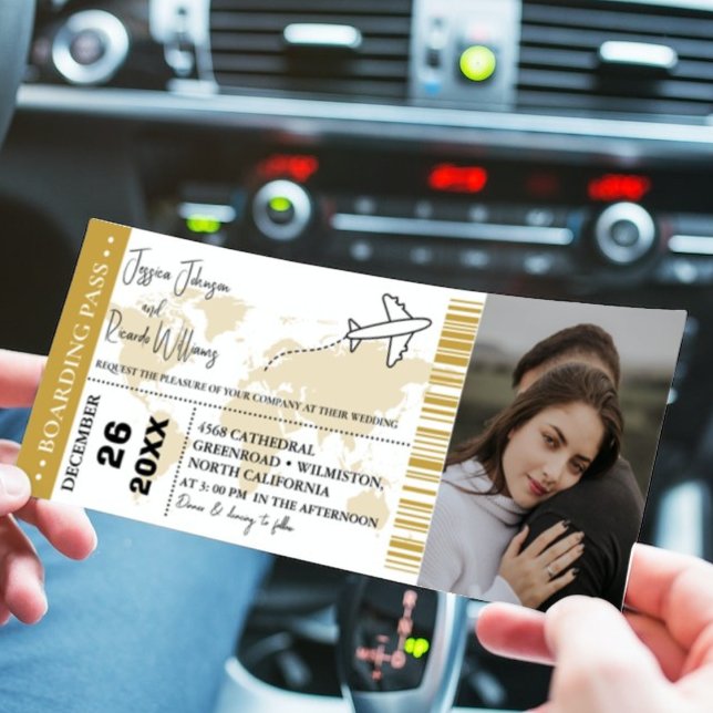 Einladungs-Ticket für Gold-Hochzeiten - Boarding Einladung (Von Creator hochgeladen)