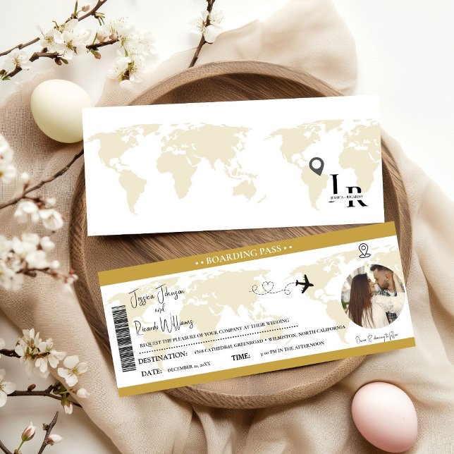 Einladungs-Ticket für Gold-Hochzeiten - Boarding Einladung (Von Creator hochgeladen)