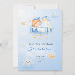 Einladungskarte Blau Baby Shower