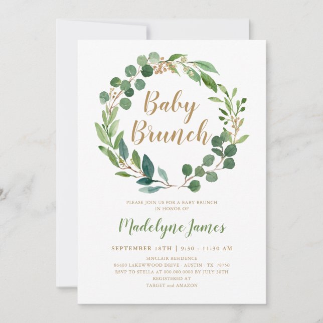 Einladungskarte für Baby Brunch (Vorderseite)