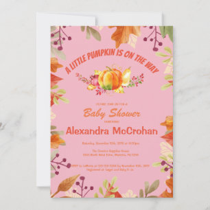 Einladungskarte für Baby Shower 'Kleiner Kürbis'